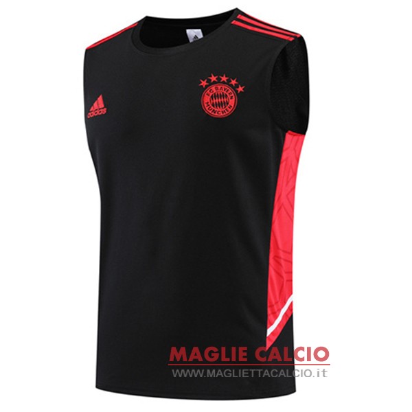 nuova magliette bayern munich formazione senza maniche 2022-2023 nero II rosso