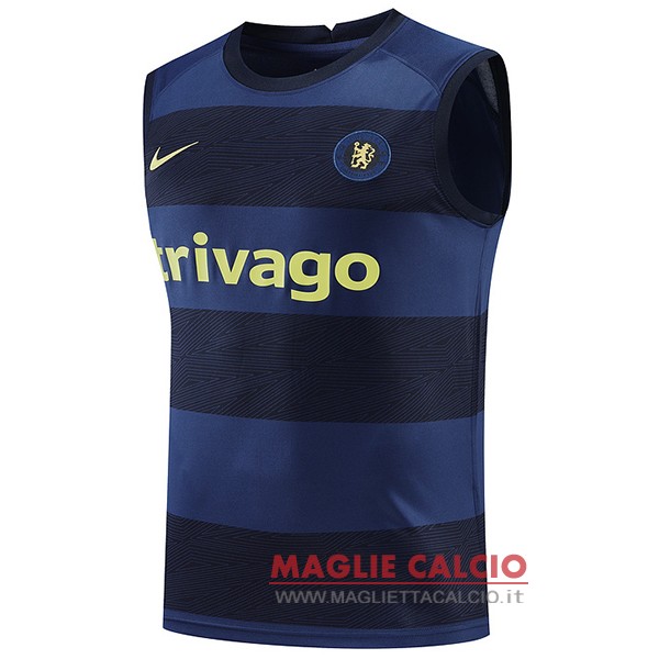 nuova magliette chelsea formazione senza maniche 2022-2023 blu navy