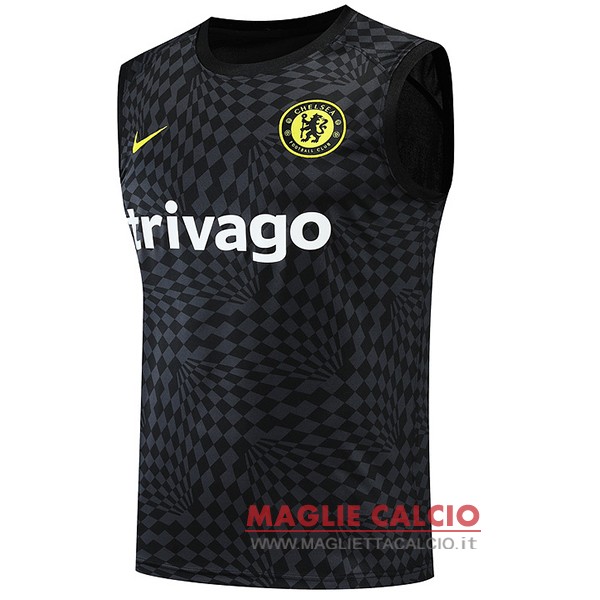 nuova magliette chelsea formazione senza maniche 2022-2023 nero