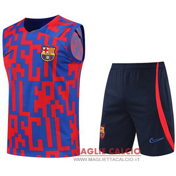 nuova formazione set completo divisione senza maniche magliette barcelona 2022-2023 rosso blu