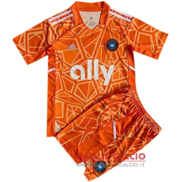 nuova magliette portiere charlotte fc set completo bambino 2022-2023 arancione