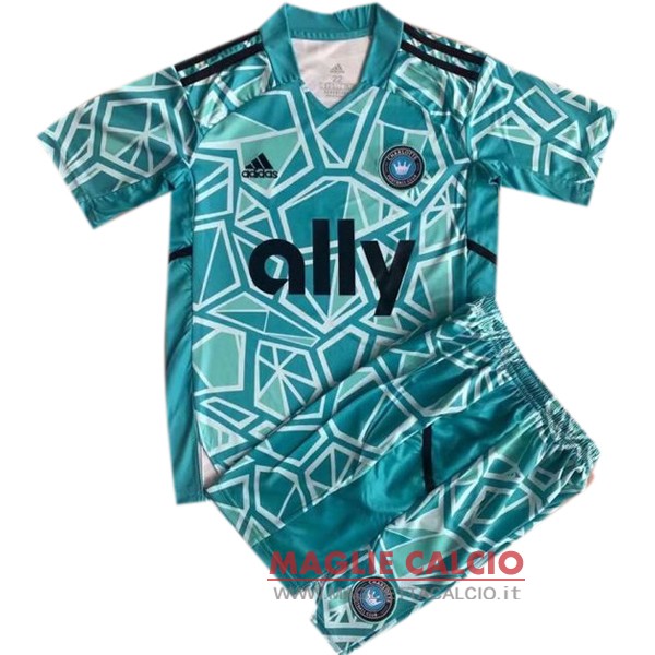 nuova magliette portiere charlotte fc set completo bambino 2022-2023 blu