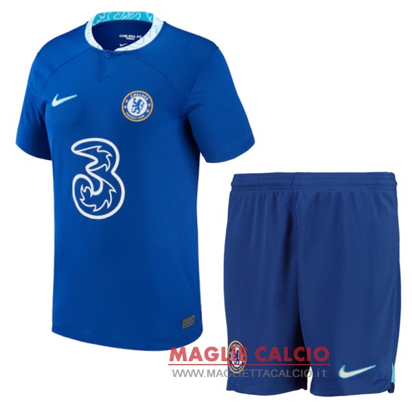 nuova prima magliette chelsea set completo bambino 2022-2023