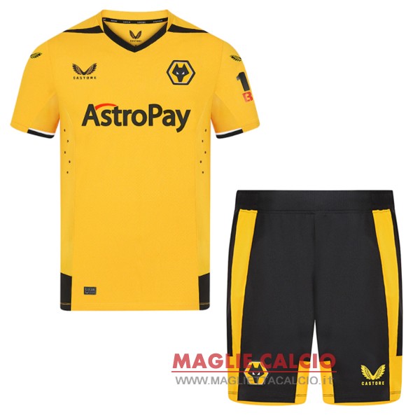 nuova prima maglietta set completo wolves bambino 2022-2023