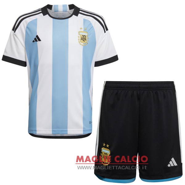 nuova prima magliette argentina bambino coppa del mondo 2022