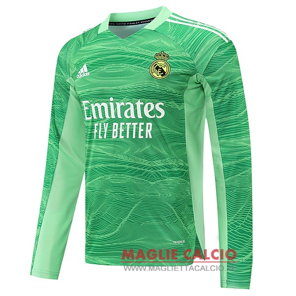 thailandia nuova magliette manica lunga portiere real madrid 2021-2022 verde