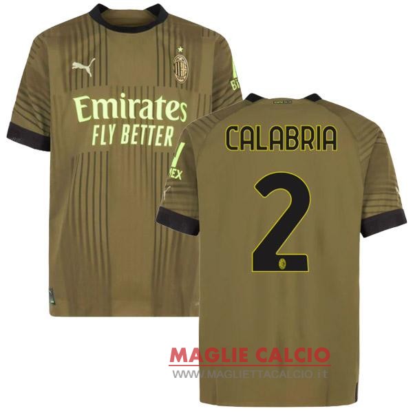 nuova maglietta ac milan 2022-2023 Calabria 2 terza