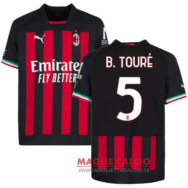 nuova maglietta ac milan 2022-2023 B.Touré 5 prima