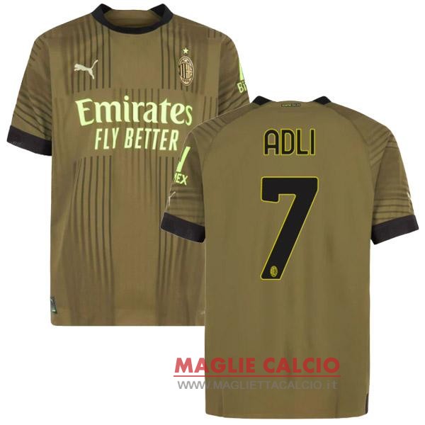 nuova maglietta ac milan 2022-2023 Adli 7 terza