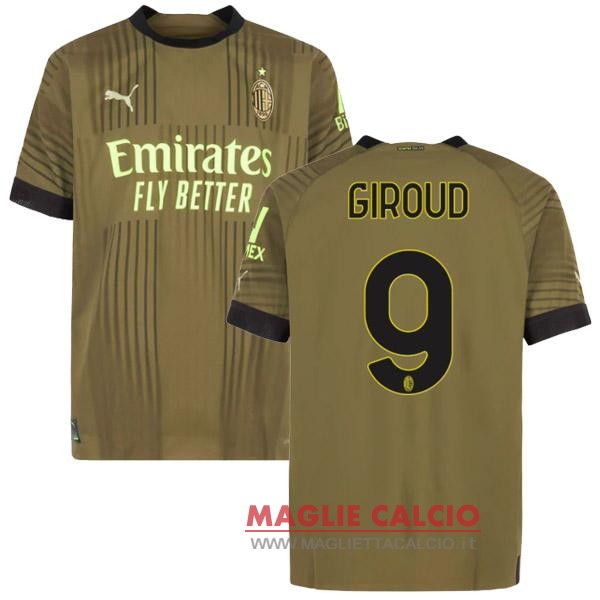 nuova maglietta ac milan 2022-2023 Giroud 9 terza