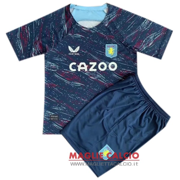 nuova concetto maglietta aston villa set completo bambino 2023-2024 blu navy