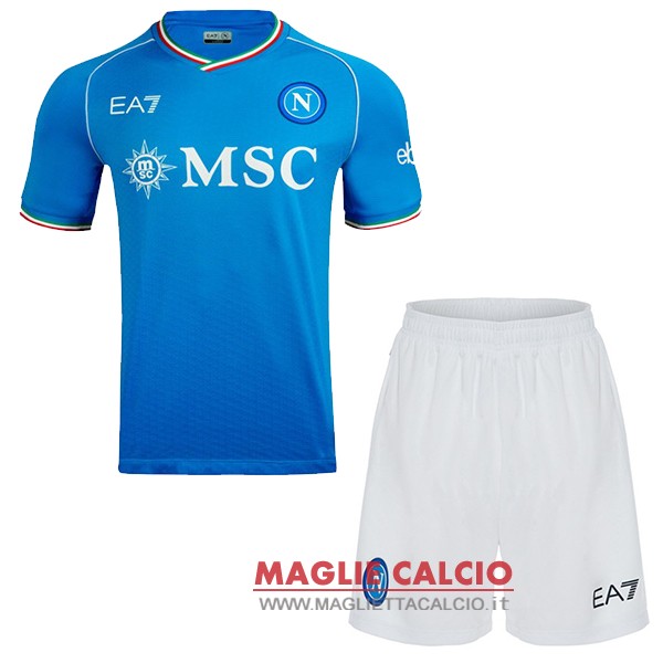 nuova prima divisione magliette napoli set completo uomo 2023-2024 blu bianco