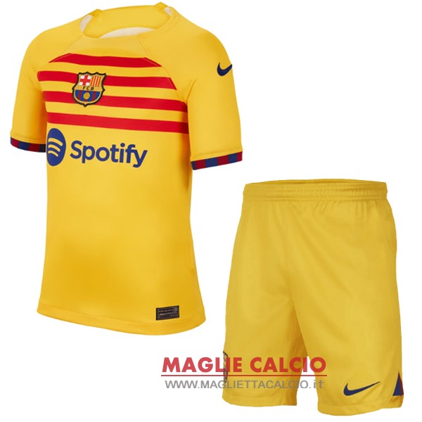 nuova fourth magliette barcellona set completo bambino 2022-2023