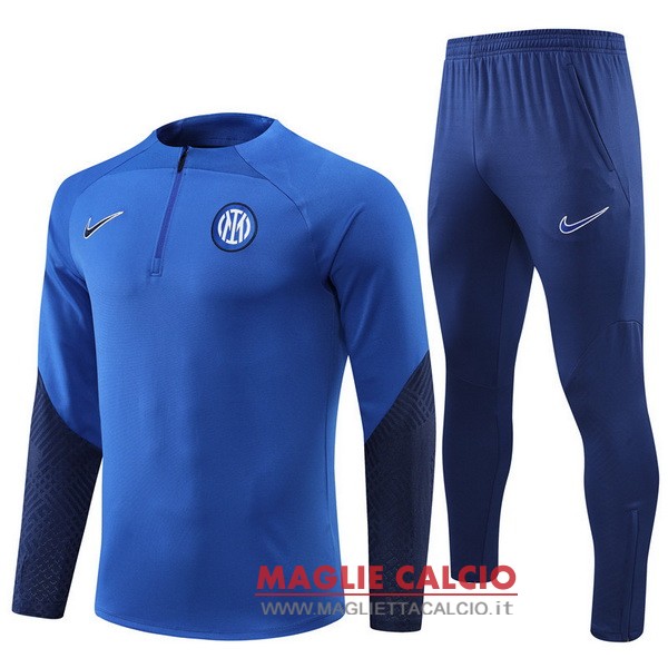 felpa da allenamento bambino set completo inter milan 2022-2023 I blu