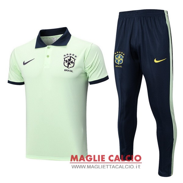 polo set completo maglia brasile 2022 verde blu navy