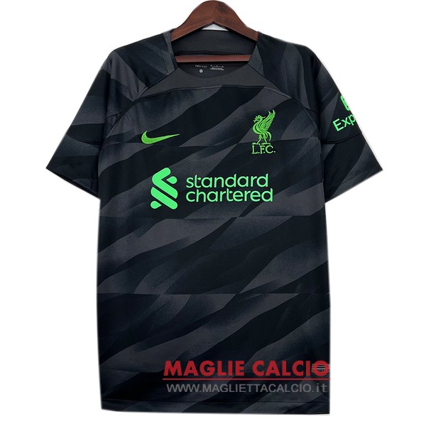 nuova divisione magliette portiere liverpool 2022-2023 nero