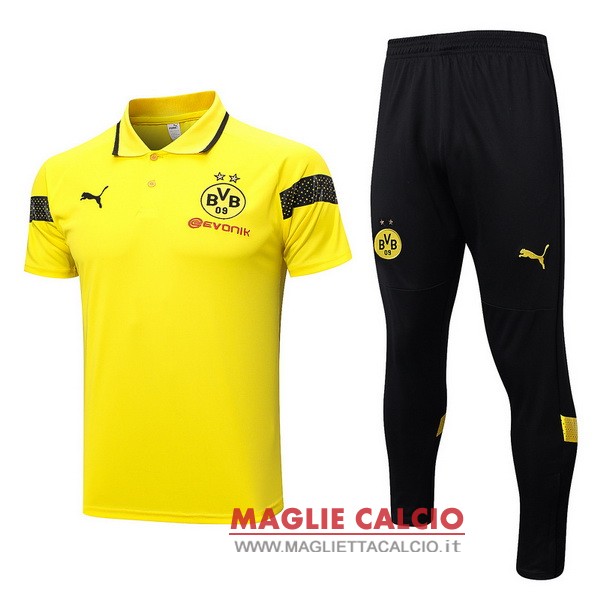 Polo set completo maglia borussia dortmund 2023-2024 giallo nero