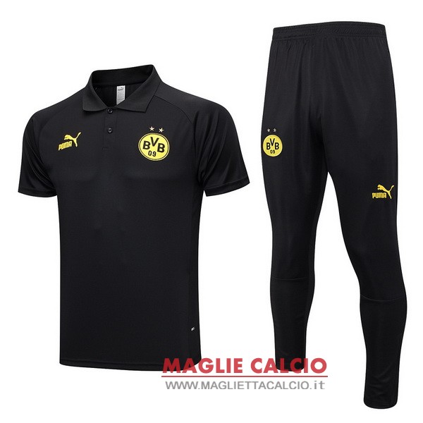 Polo set completo maglia borussia dortmund 2023-2024 nero