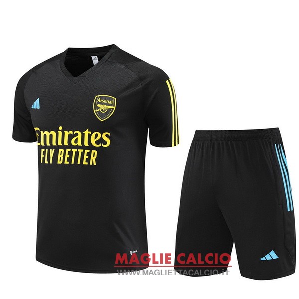 formazione bambino set completo maglia Arsenal 2023-2024 nero giallo