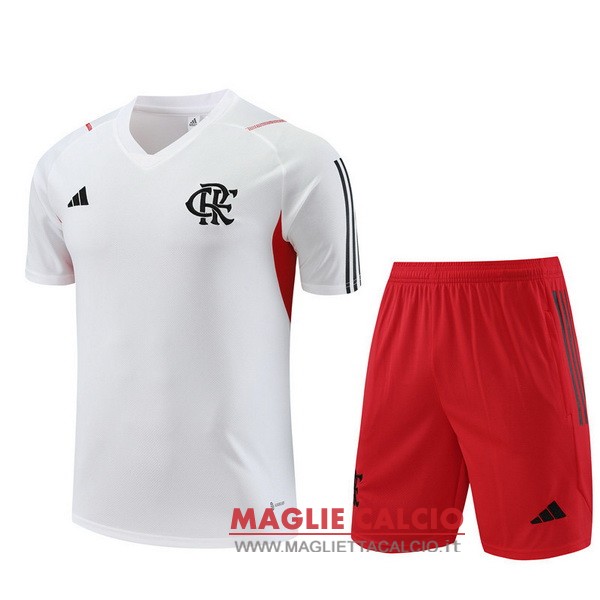 formazione maglia bambino set completo flamengo 2023-2024 bianco rosso