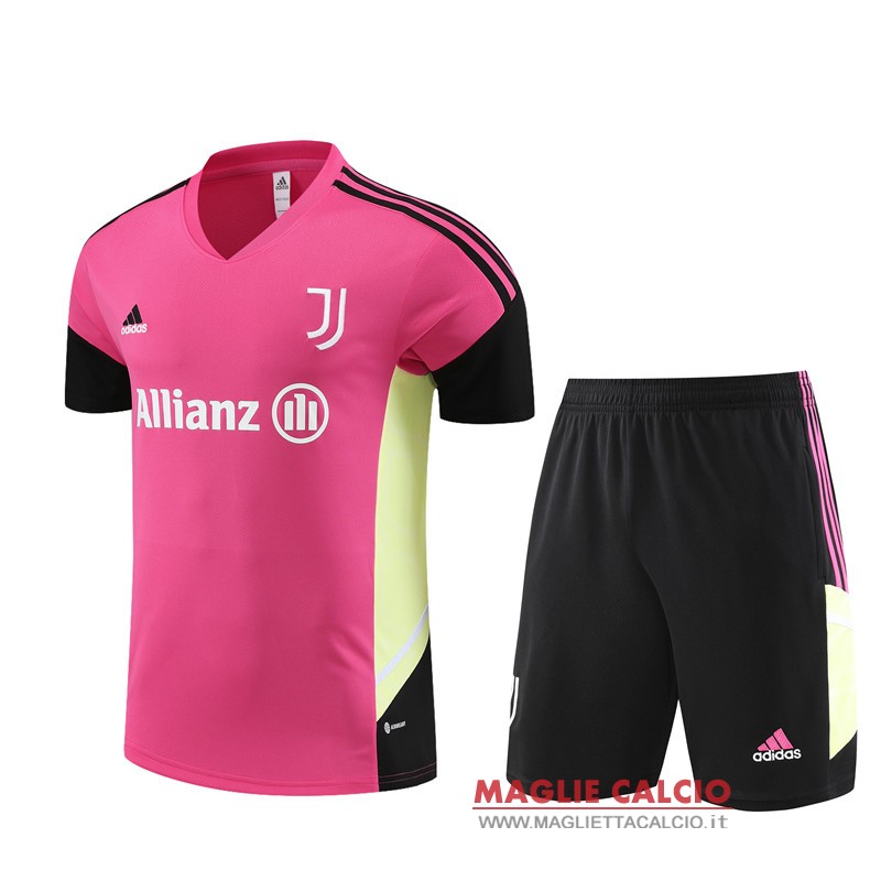 formazione bambino set completo maglia juventus 2023-2024 rosa nero