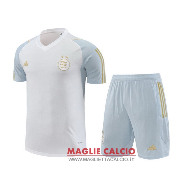 formazione bambino set completo maglia algeria 2023 bianco grigio