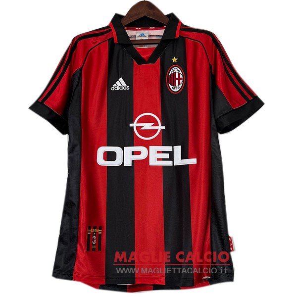 nuova prima divisione magliette ac milan retro 1998-2000