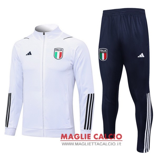 nuova italia insieme completo bianco I blu navy giacca lunga zip 2023