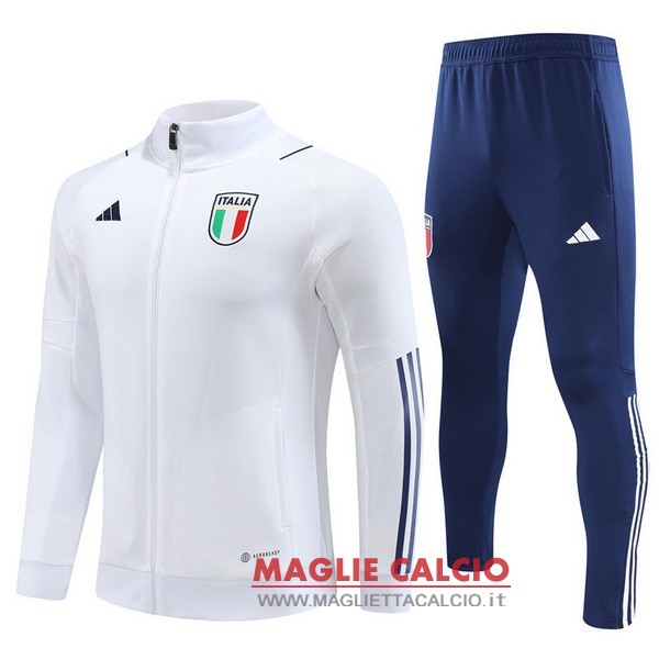 nuova italia insieme completo bianco blu navy giacca lunga zip 2023