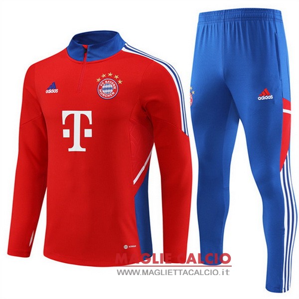 nuova bayern munich insieme completo rosso blu bambino giacca 2023-2024