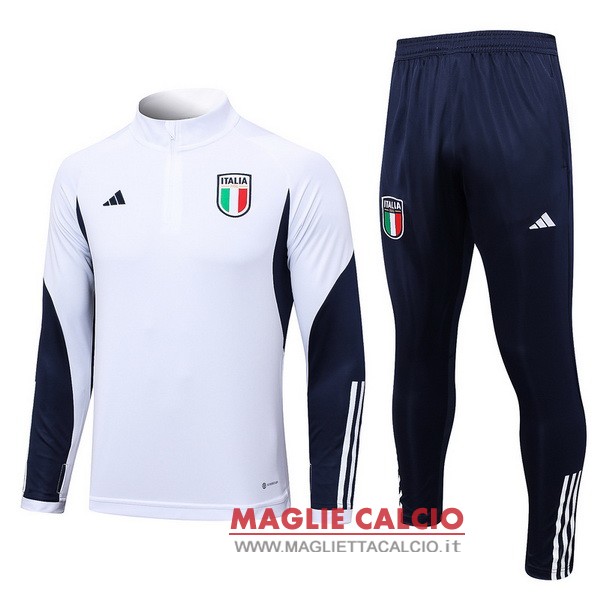 nuova italia insieme completo bianco I blu navy felpa da allenamento 2023