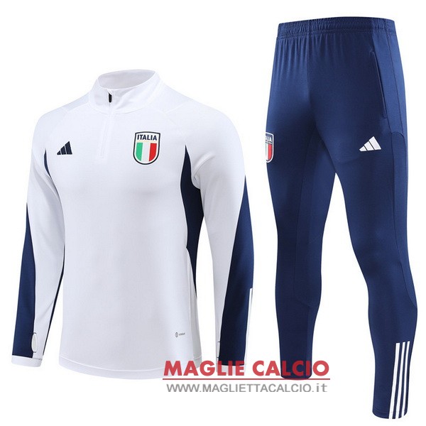 nuova italia insieme completo bianco blu felpa da allenamento 2023