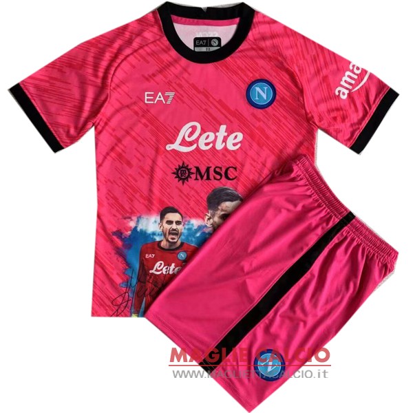 nuova speciale set completo magliette napoli bambino 2022-2023 rosa