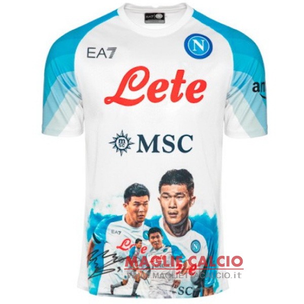 thailandia nuova speciale divisione magliette napoli 2023-2024 bianco ii blu