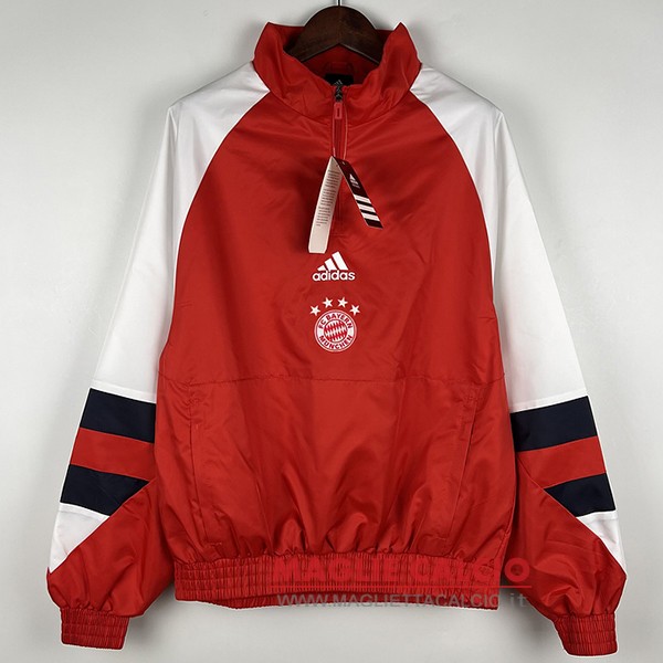 nuova bayern monaco giacca a vento nero 2023-2024 rosso bianco