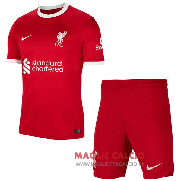 nuova prima magliette liverpool set completo bambino 2023-2024