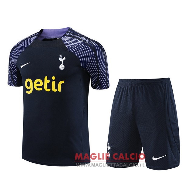 nuova formazione set completo divisione magliette tottenham hotspur 2023-2024 blu navy purpureo