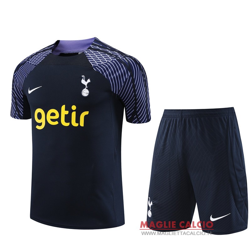 nuova formazione set completo magliette tottenham hotspur bambino 2023-2024 blu navy purpureo