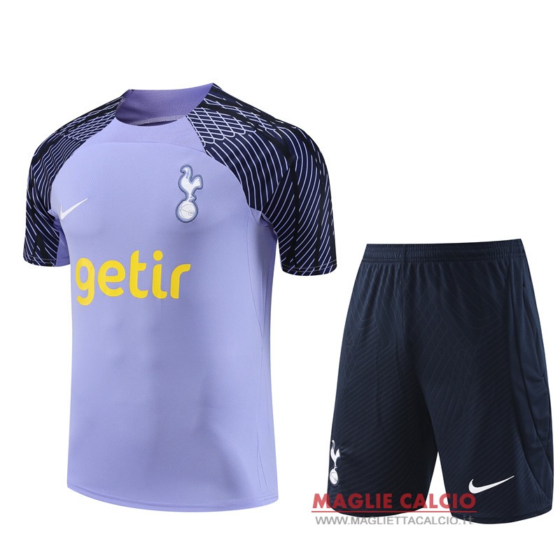 nuova formazione set completo magliette tottenham hotspur bambino 2023-2024 purpureo blu