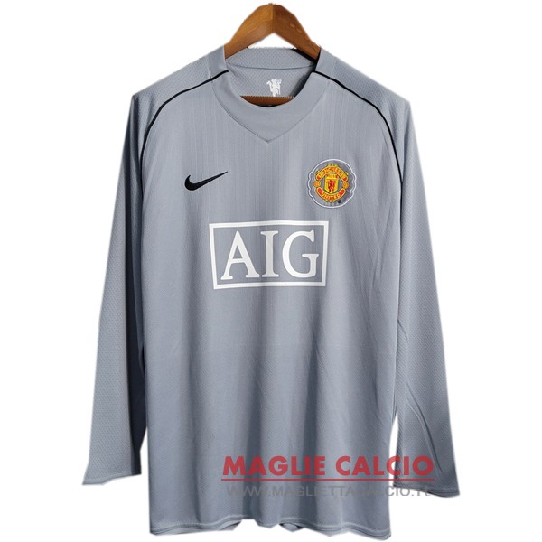 nuova portiere manica lunga divisione magliette Manchester United retro 2007-2008