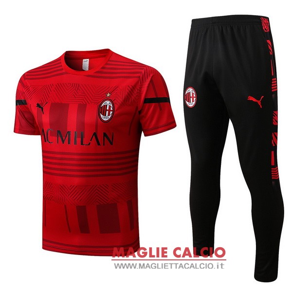 nuova ac milan insieme completo rosso I nero bambino giacca 2023-2024