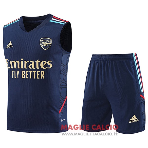 nuova formazione senza maniche set completo magliette arsenal 2023-2024 blu II navy