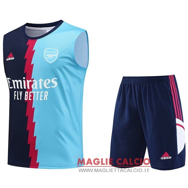 nuova formazione senza maniche set completo magliette arsenal 2023-2024 blu