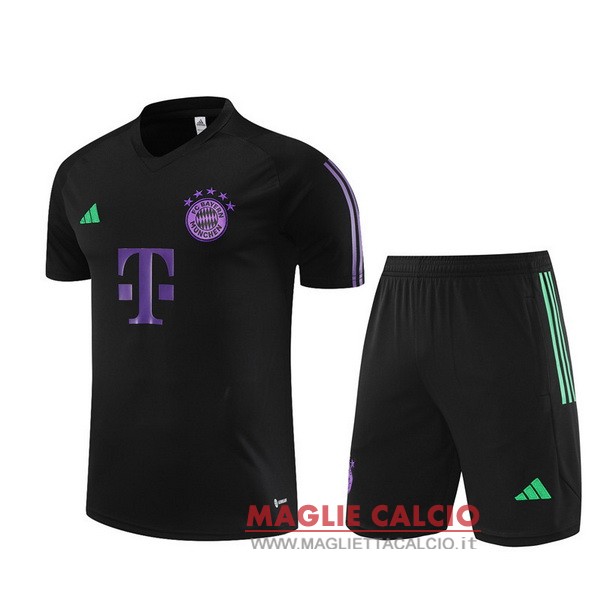 nuova magliette bayern munich formazione set completo 2023-2024 purpureo nero