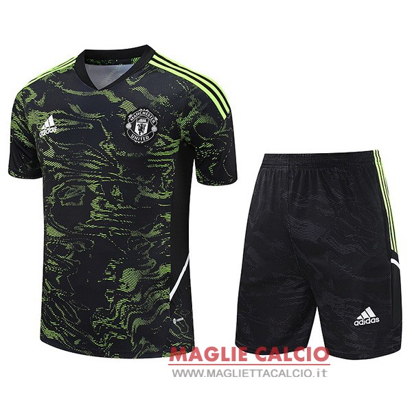 nuova formazione set completo divisione magliette manchester united 2022-2023 verde nero