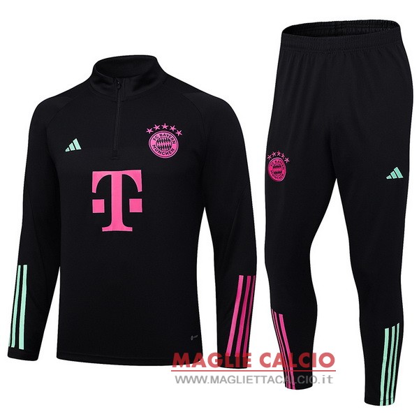 nuova bayern monaco insieme completo nero I purpureo giacca Lunga Zip 2023-2024