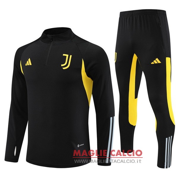 nuova juventus insieme completo nero giallo bambino giacca 2023-2024