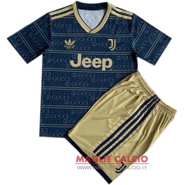 speciale magliette juventus set completo bambino 2023-2024 blu giallo