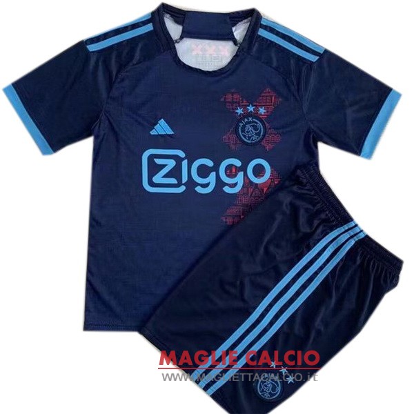 nuova concetto magliette ajax set completo bambino 2023-2024 blu navy