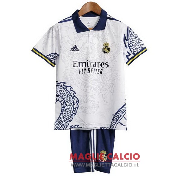 nuova especial maglietta real madrid set completo bambino 2023-2024 bianco